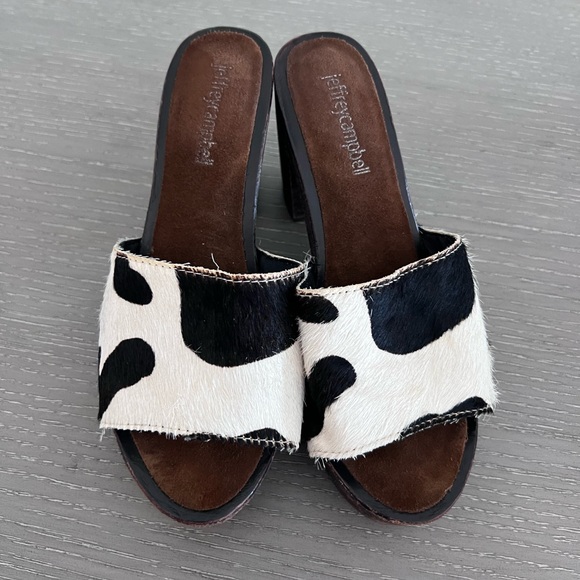 Jeffrey Campbell Black and White Platform Mules - Picture 3 of 12